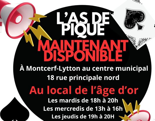 L'as de pique de CHGA Maintenant disponible au local de l'âge d'or
