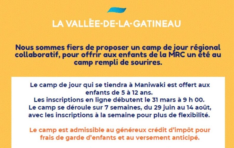 Camp de jour intermunicipal 2026